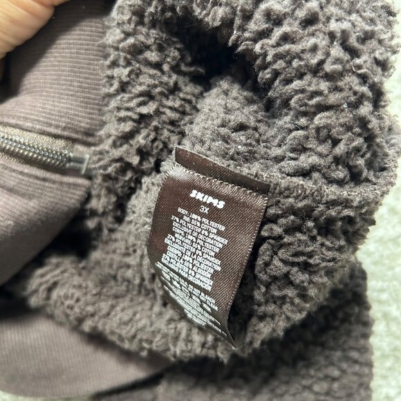 Skims Womens Brown Teddy Fleece Zip-Up Hoodie 3X - Picture 7 of 10
